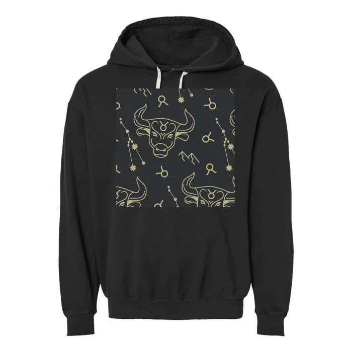 Taurus Zodiac Astrology Garment-Dyed Fleece Hoodie