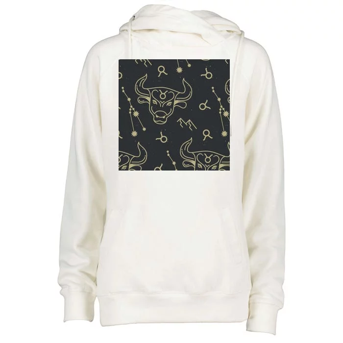 Taurus Zodiac Astrology Womens Funnel Neck Pullover Hood