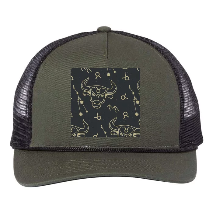 Taurus Zodiac Astrology Retro Rope Trucker Hat Cap