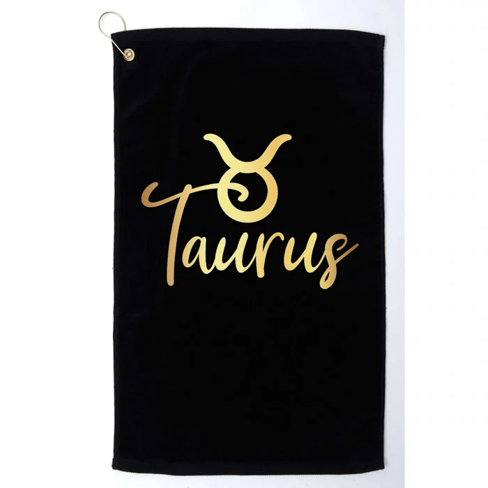 Taurus Zodiac Birthday Platinum Collection Golf Towel