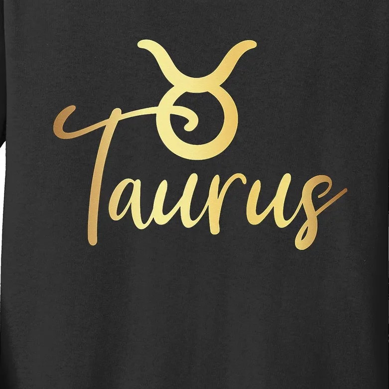 Taurus Zodiac Birthday Kids Long Sleeve Shirt