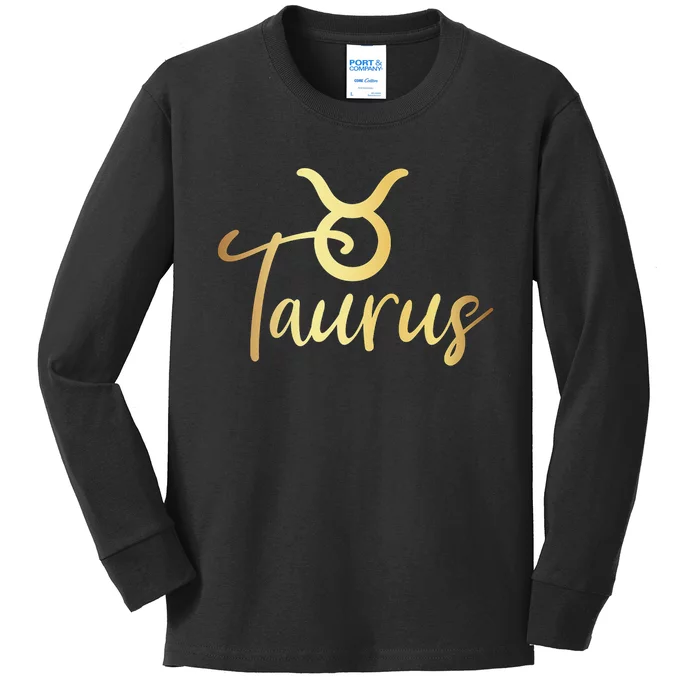 Taurus Zodiac Birthday Kids Long Sleeve Shirt