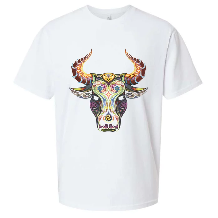 Taurus Zodiac Birthday Cow Bull Floral Farmer Tee Sueded Cloud Jersey T-Shirt