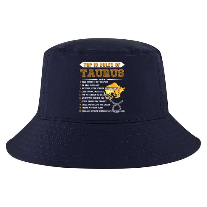 Taurus Zodiac Birthday Gift Top 10 Rules Of Taurus Funny Cool Comfort Performance Bucket Hat