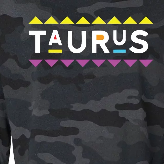 Taurus Zodiac Design 90s Style Cropped Pullover Crew