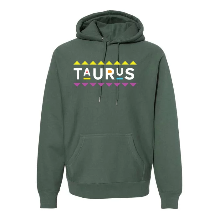 Taurus Zodiac Design 90s Style Premium Hoodie