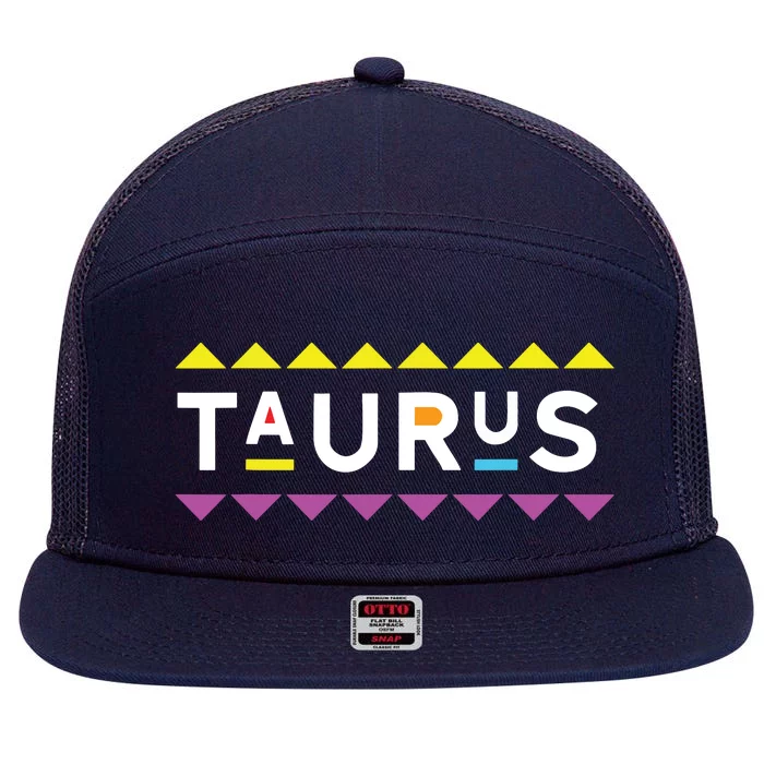 Taurus Zodiac Design 90s Style 7 Panel Mesh Trucker Snapback Hat