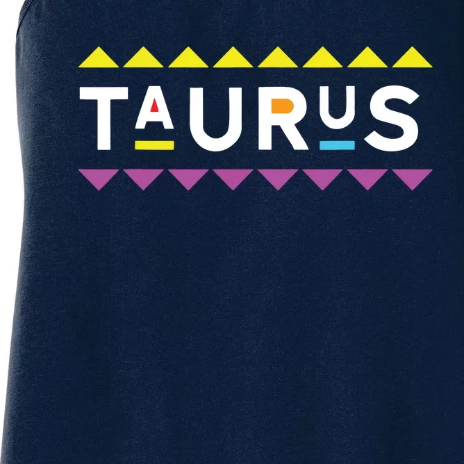 Taurus Zodiac Design 90s Style Women's Racerback Tank