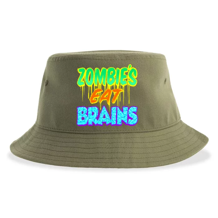 Trendy Zombies Eat Brains Halloween Gift Sustainable Bucket Hat