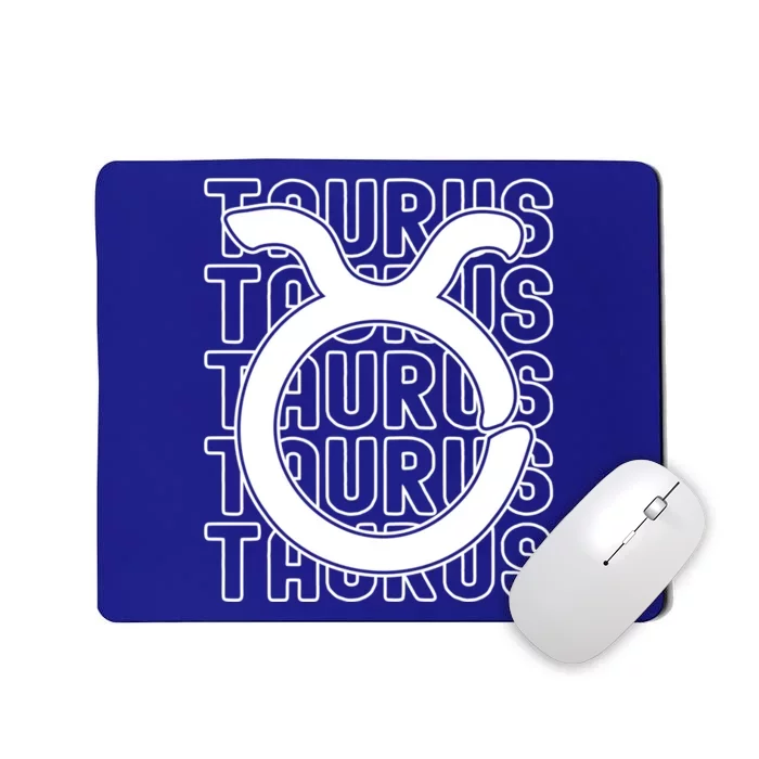 Taurus Zodiac Sign Typography Astrology Gift Mousepad