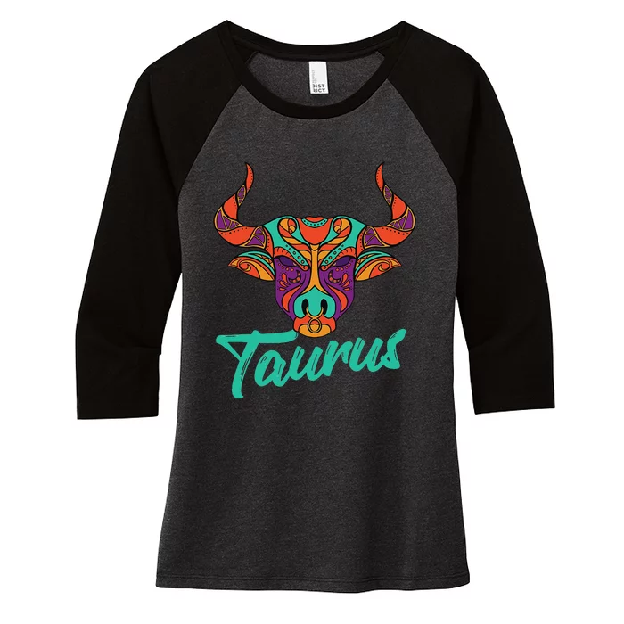 Taurus Zodiac Sign Astrology Astrologer Horoscope Women's Tri-Blend 3/4-Sleeve Raglan Shirt