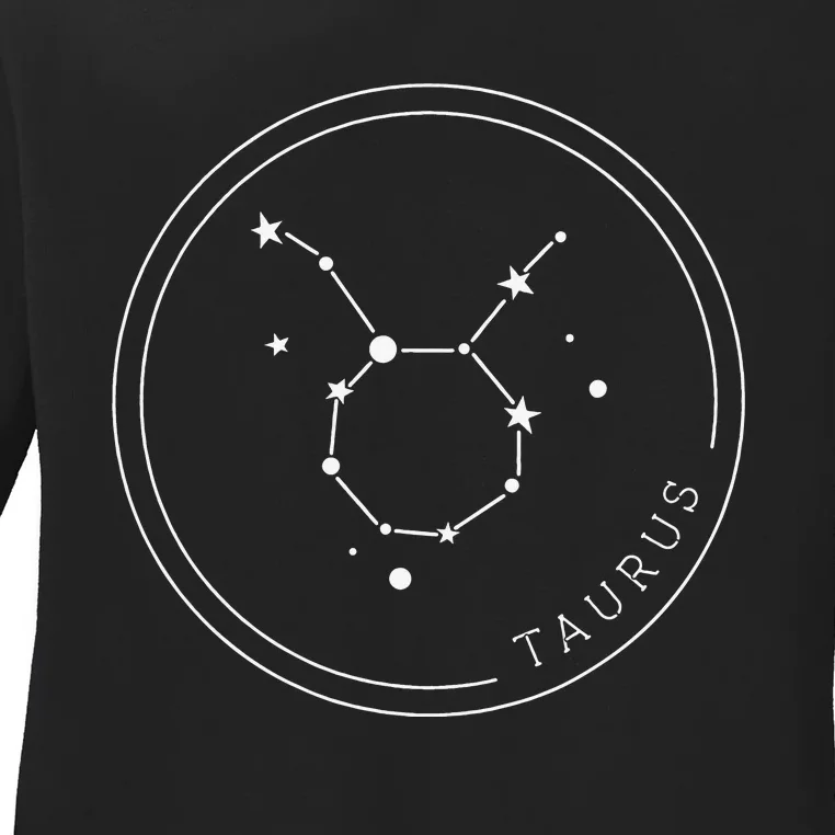 Taurus Zodiac Sign Constellation Gift Horoscope Wo Ladies Long Sleeve Shirt