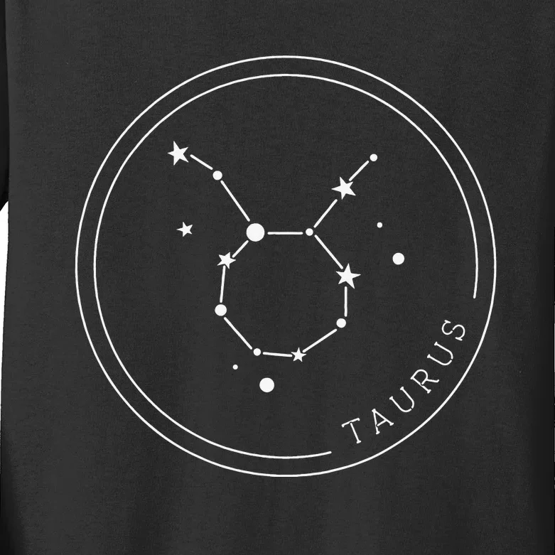 Taurus Zodiac Sign Constellation Gift Horoscope Wo Kids Long Sleeve Shirt