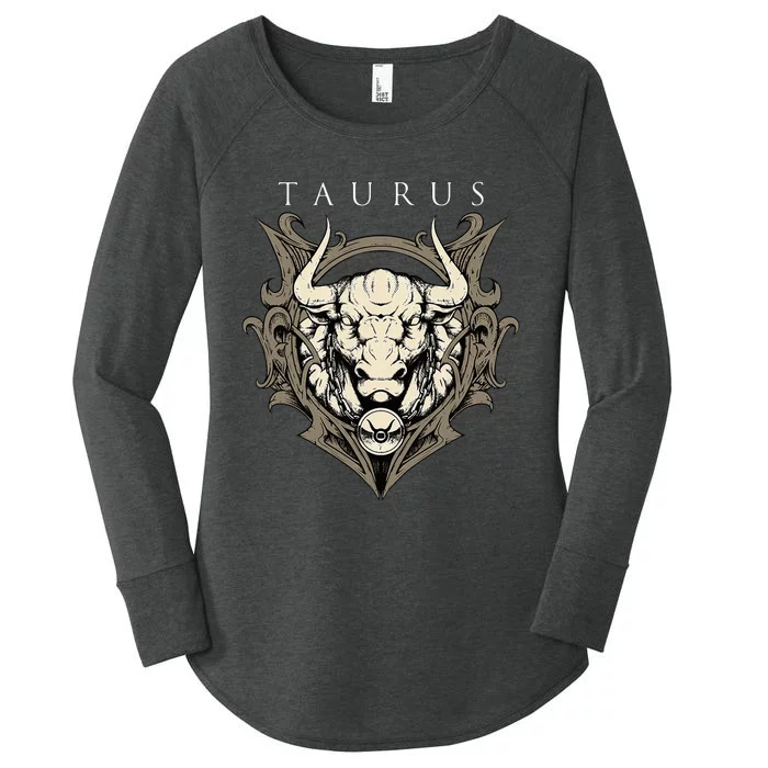 Taurus Zodiac Sign Birthday April To May Women's Perfect Tri Tunic Long Sleeve Shirt