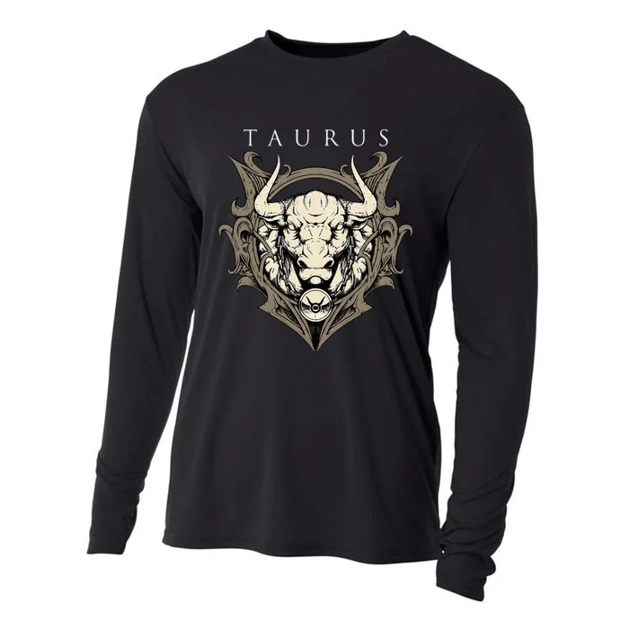 Taurus Zodiac Sign Birthday April To May Cooling Performance Long Sleeve Crew