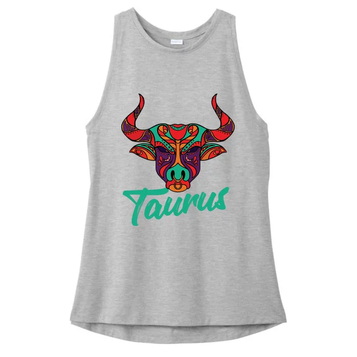 Taurus Zodiac Sign Astrology Astrologer Horoscope Ladies Tri-Blend Wicking Tank