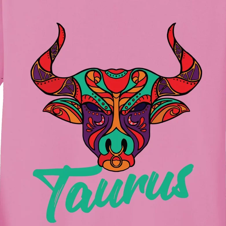 Taurus Zodiac Sign Astrology Astrologer Horoscope Kids Long Sleeve Shirt