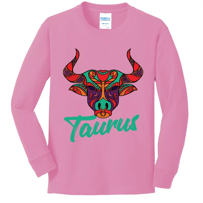 Taurus Zodiac Sign Astrology Astrologer Horoscope Kids Long Sleeve Shirt