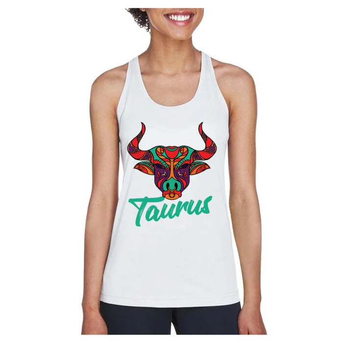 Taurus Zodiac Sign Astrology Astrologer Horoscope Women's Racerback Tank