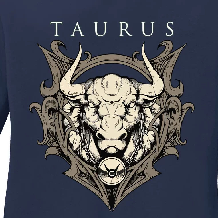 Taurus Zodiac Sign Birthday April To May Ladies Long Sleeve Shirt