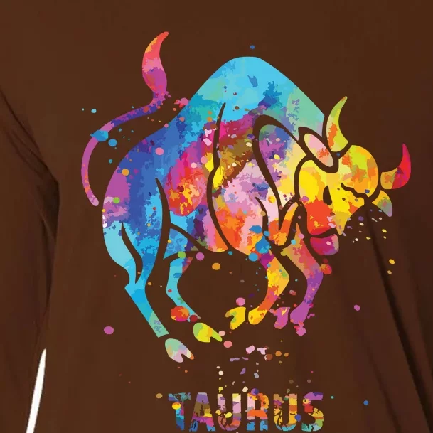 Taurus Zodiac Sign Cooling Performance Long Sleeve Crew