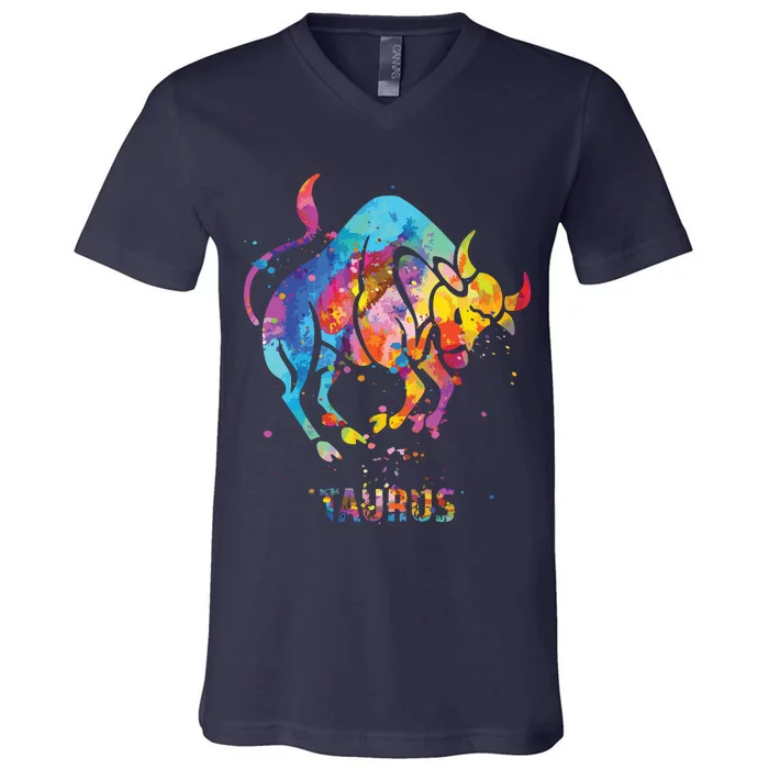 Taurus Zodiac Sign V-Neck T-Shirt