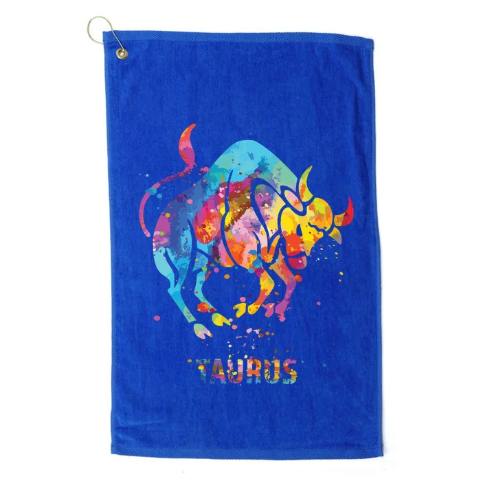 Taurus Zodiac Sign Platinum Collection Golf Towel