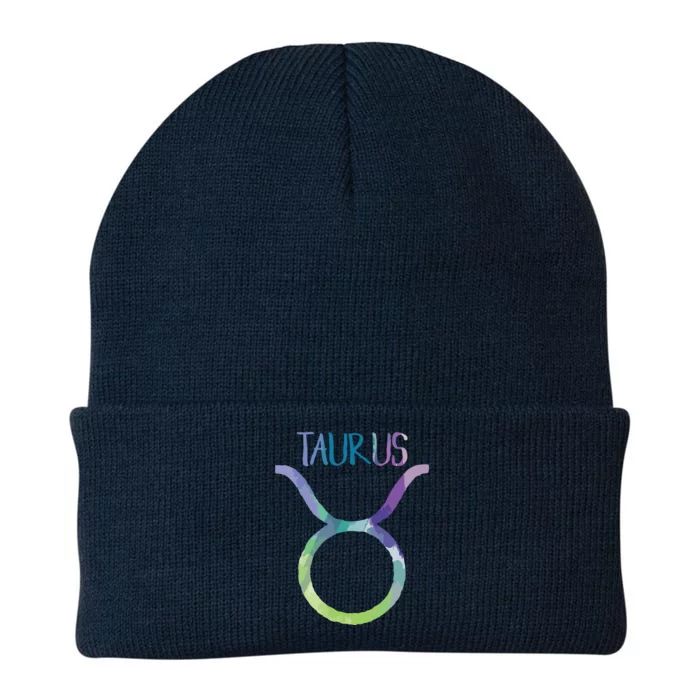 Taurus Zodiac Symbol Astrology Bull Earth Sign Knit Cap Winter Beanie