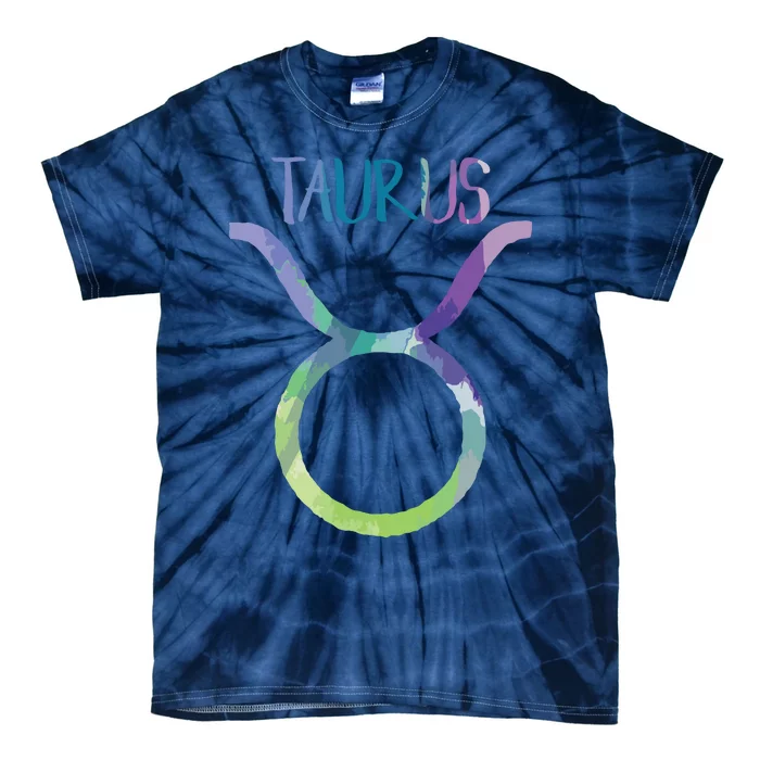 Taurus Zodiac Symbol Astrology Bull Earth Sign Tie-Dye T-Shirt