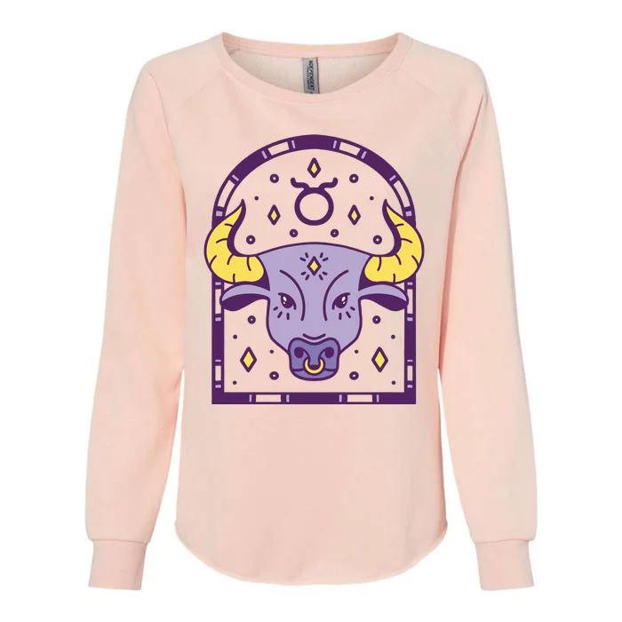 Taurus Zodiac Sign Astrology Womens California Wash Sweatshirt