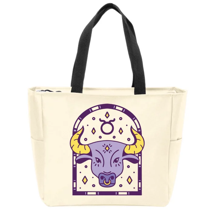 Taurus Zodiac Sign Astrology Zip Tote Bag