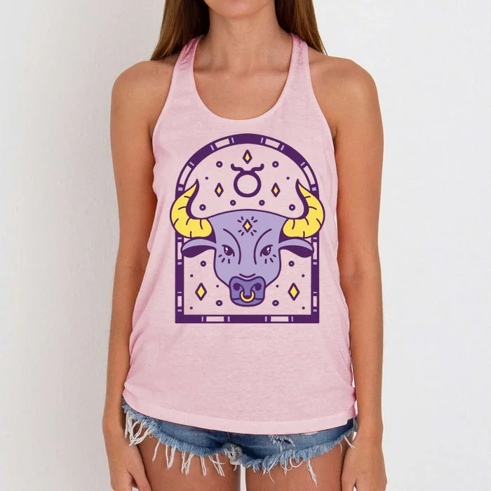 Taurus Zodiac Sign Astrology Women's Knotted Racerback Tank