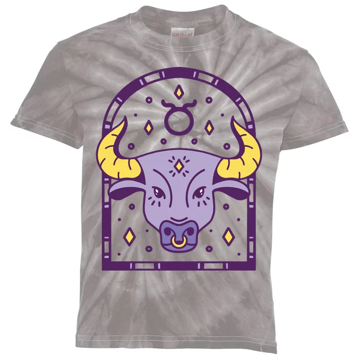 Taurus Zodiac Sign Astrology Kids Tie-Dye T-Shirt