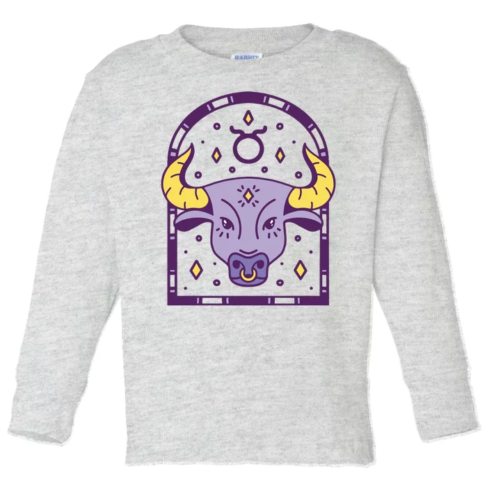 Taurus Zodiac Sign Astrology Toddler Long Sleeve Shirt