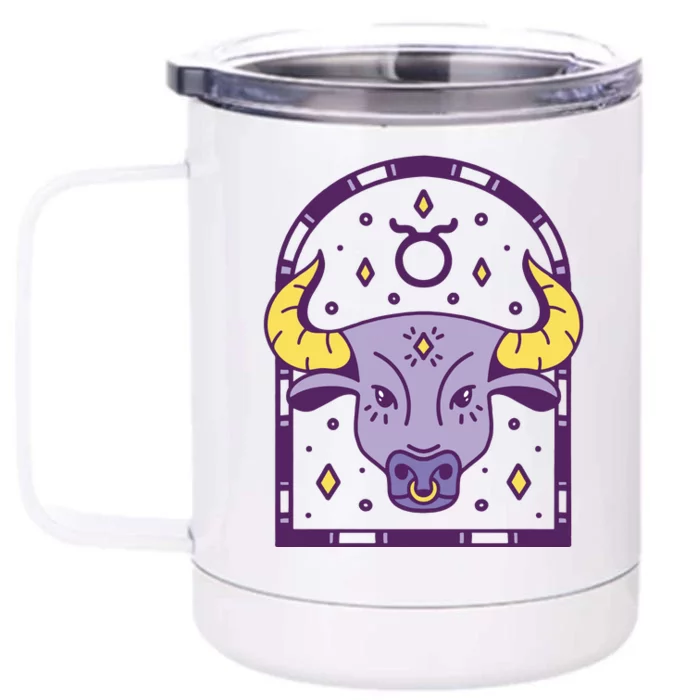 Taurus Zodiac Sign Astrology Front & Back 12oz Stainless Steel Tumbler Cup