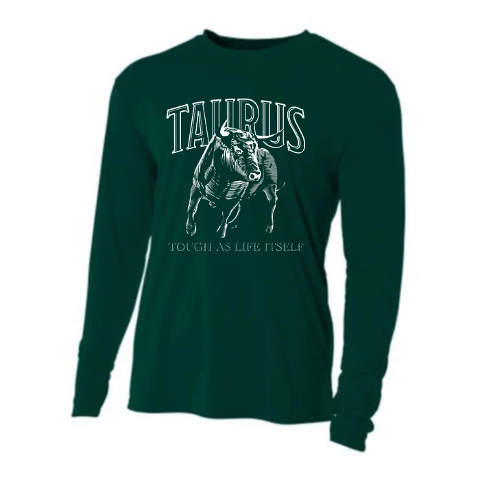 Taurus Zodiac Sign Astrology Horoscope Cooling Performance Long Sleeve Crew