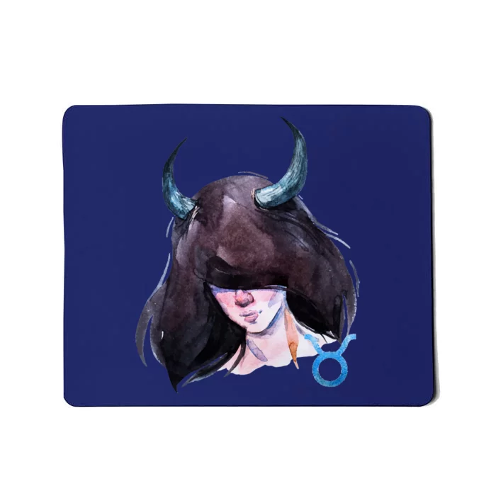 Taurus Zodiac Sign Watercolor Illustration Mousepad