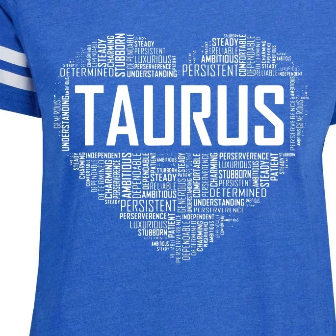 Taurus Zodiac Traits Horoscope Astrology Sign Gift Heart Enza Ladies Jersey Football T-Shirt