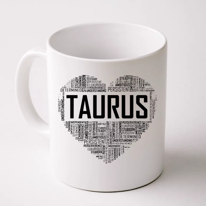 Taurus Zodiac Traits Horoscope Astrology Sign Gift Heart Front & Back Coffee Mug