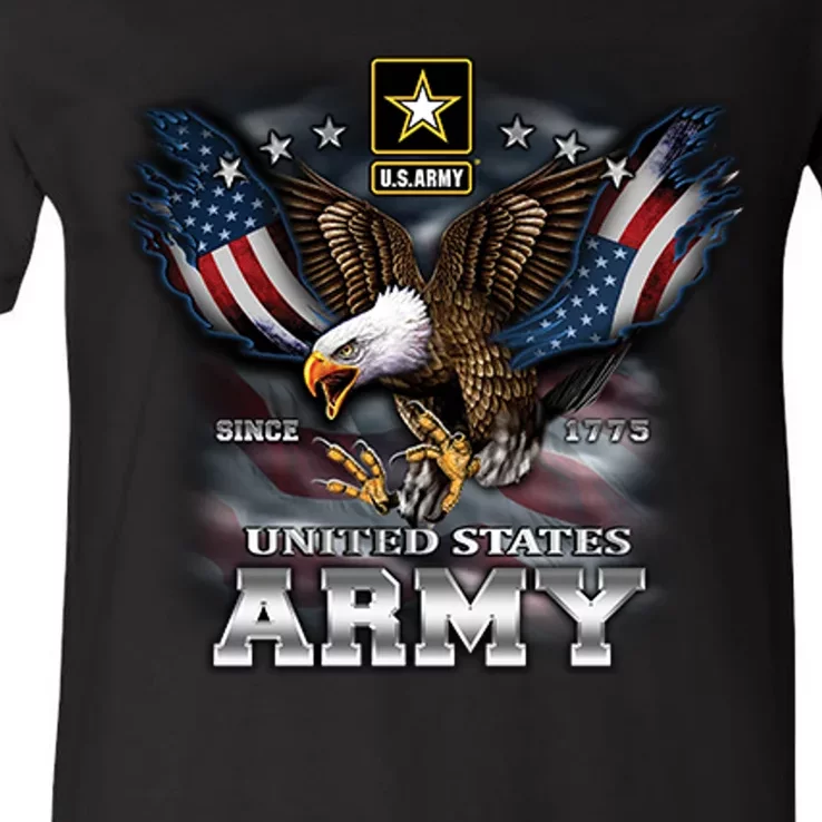 U.S. Army Eagle And Flag V-Neck T-Shirt