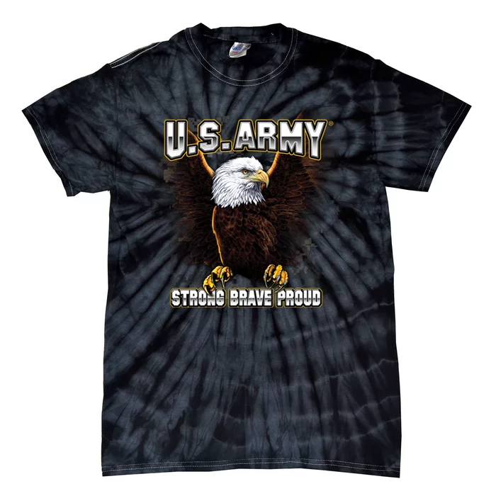 U.S. Army Strong Brave Proud Eagle Tie-Dye T-Shirt