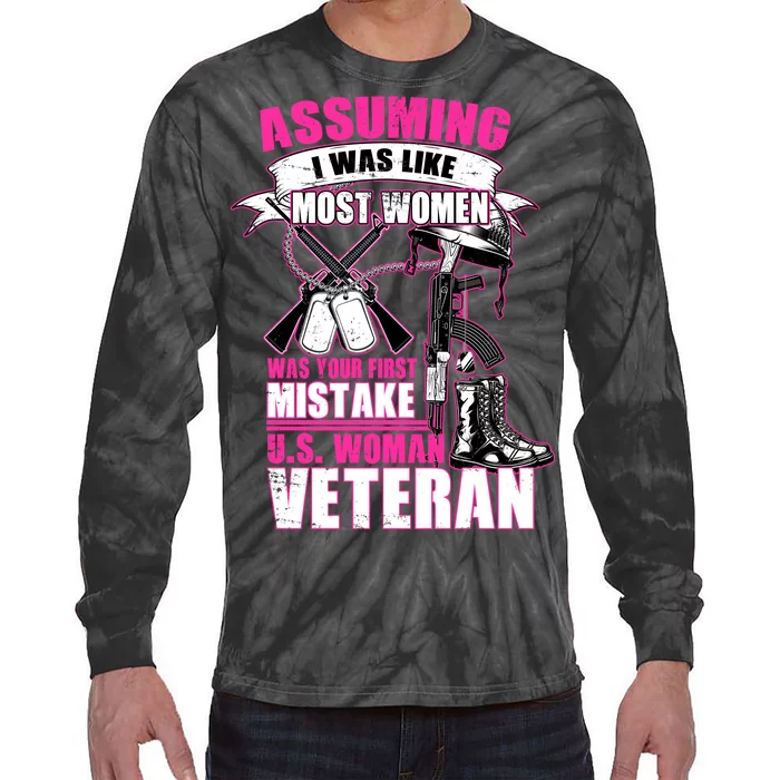 U.S. Woman Veteran Tie-Dye Long Sleeve Shirt