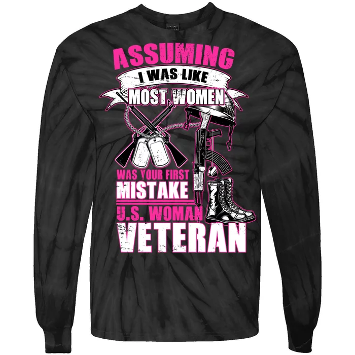 U.S. Woman Veteran Tie-Dye Long Sleeve Shirt