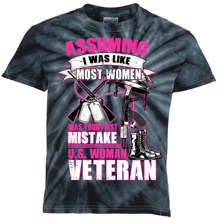 U.S. Woman Veteran Kids Tie-Dye T-Shirt