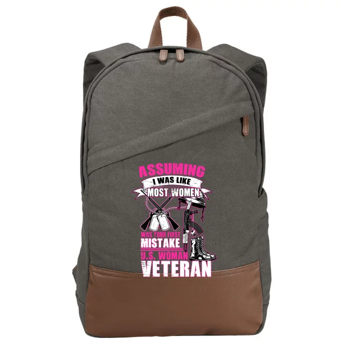 U.S. Woman Veteran Cotton Canvas Backpack