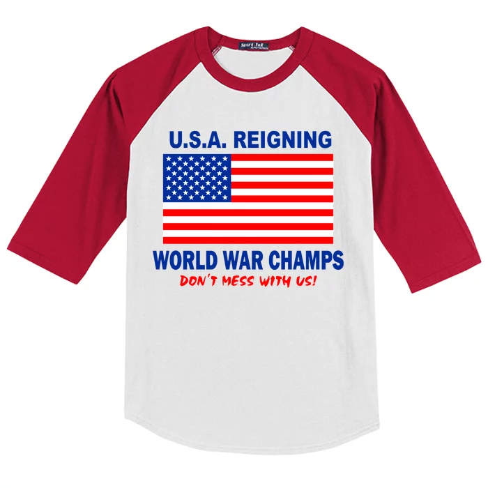 U.S.A. Reigning World War Champs Kids Colorblock Raglan Jersey