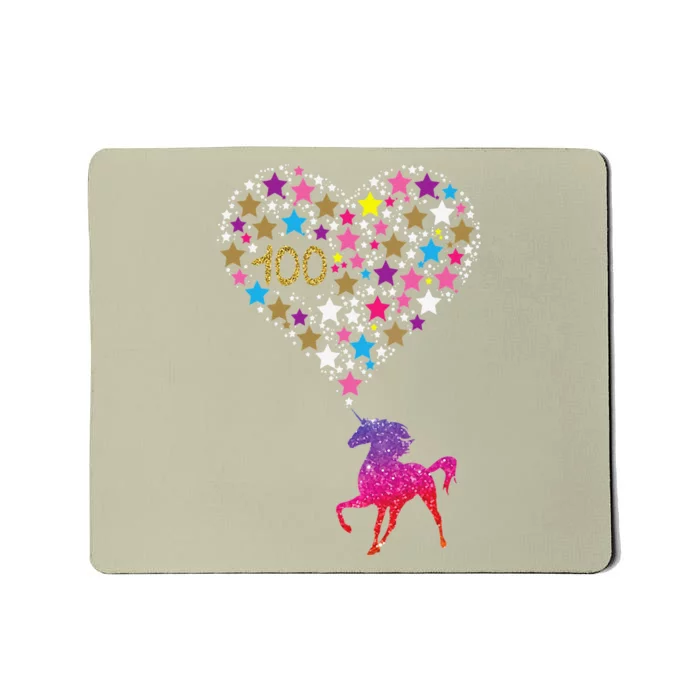 Unicorn 100 Days Of School Cute Happy Gift Outfit Mousepad