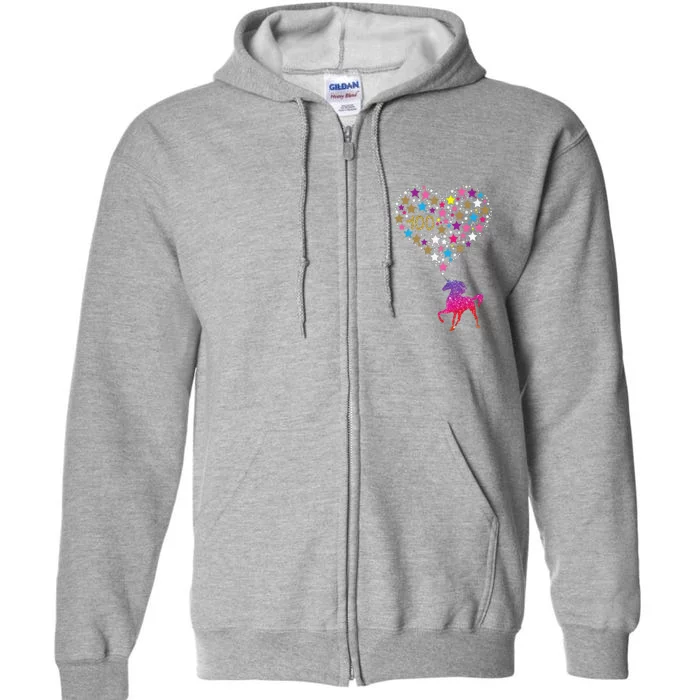 Unicorn 100 Days Of School Cute Happy Gift Outfit Full Zip Hoodie