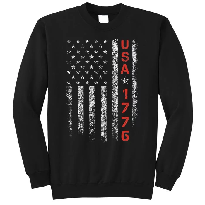 Usa 1776 Patriotic 4th Of July America Independence Day Tall Sweatshirt