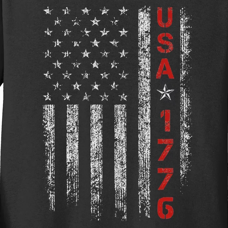 Usa 1776 Patriotic Independence Day Kids Long Sleeve Shirt